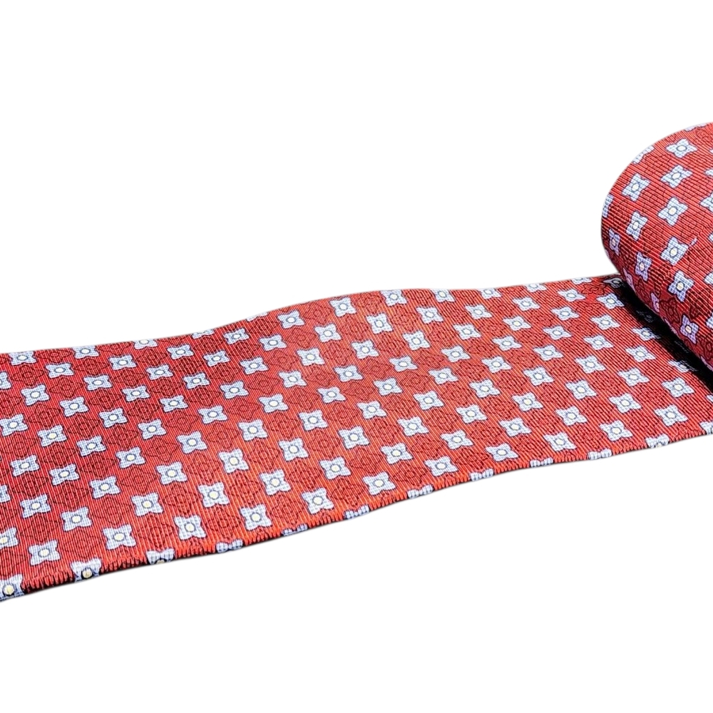 Tommy Hilfiger Red and White Silk Tie